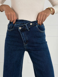 DAD FIT FULL LENGTH modelio moteriški džinsai DART Tamsiai mėlyna