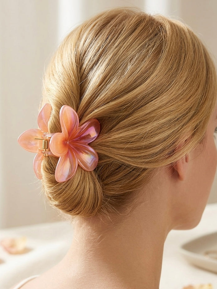 Gėlės formos plaukų segtukas GINNY Koralinė