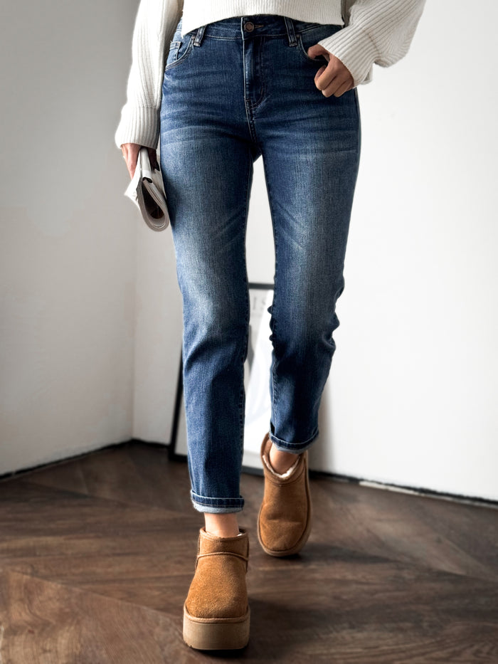 STRAIGHT modelio moteriški elastingi džinsai HARLIE Mėlyna