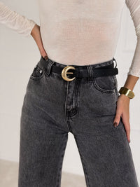 Eko odos moteriškas diržas JACE Juoda/Auksinė