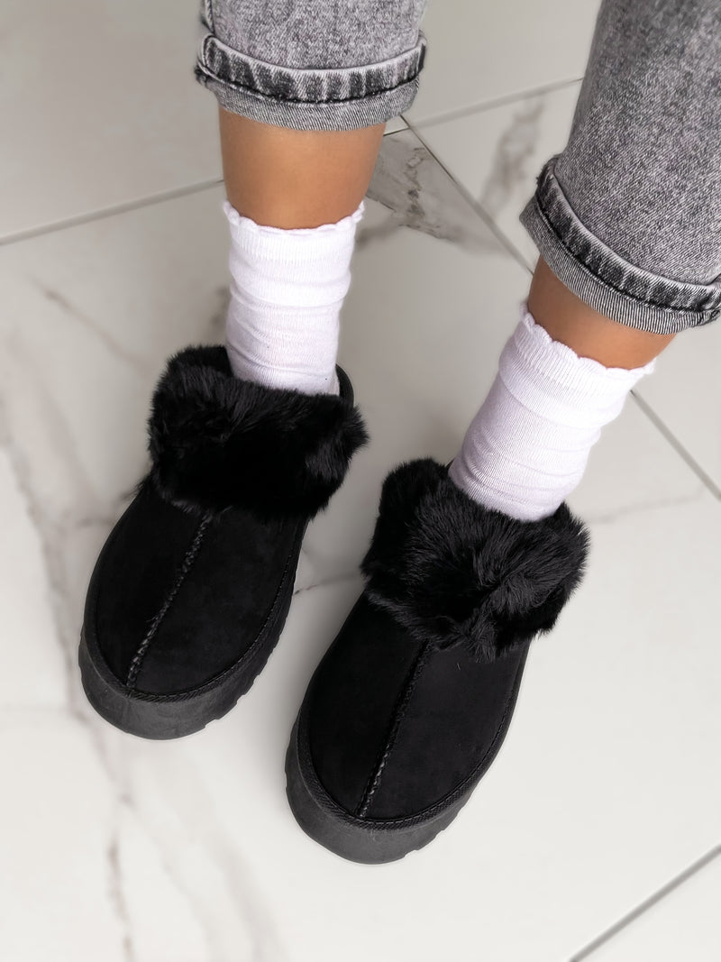 Moteriški UGG stiliaus batai su platforma JOHN Juoda