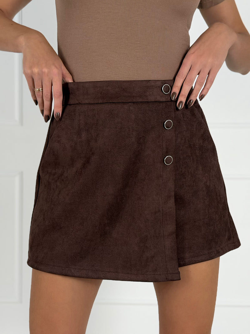 Moteriški zomšos imitacijos sijonšorčiai ELETTA Ruda