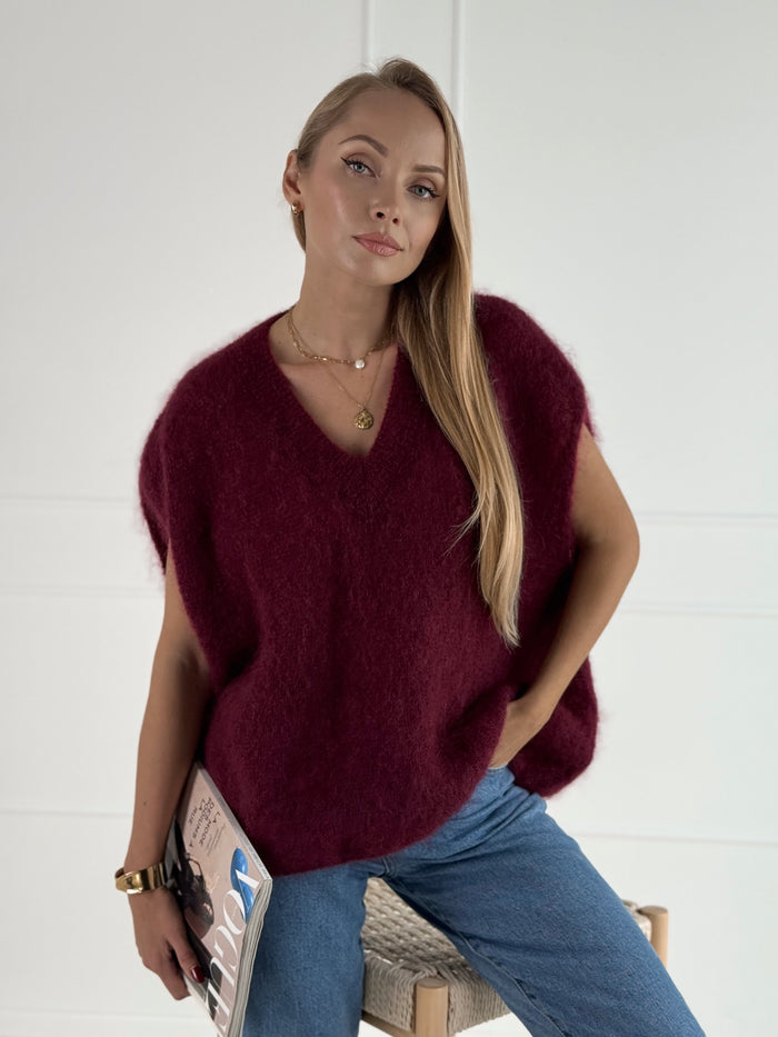 Moteriška itališka moheros vilnos liemenė JOLANDA Bordo