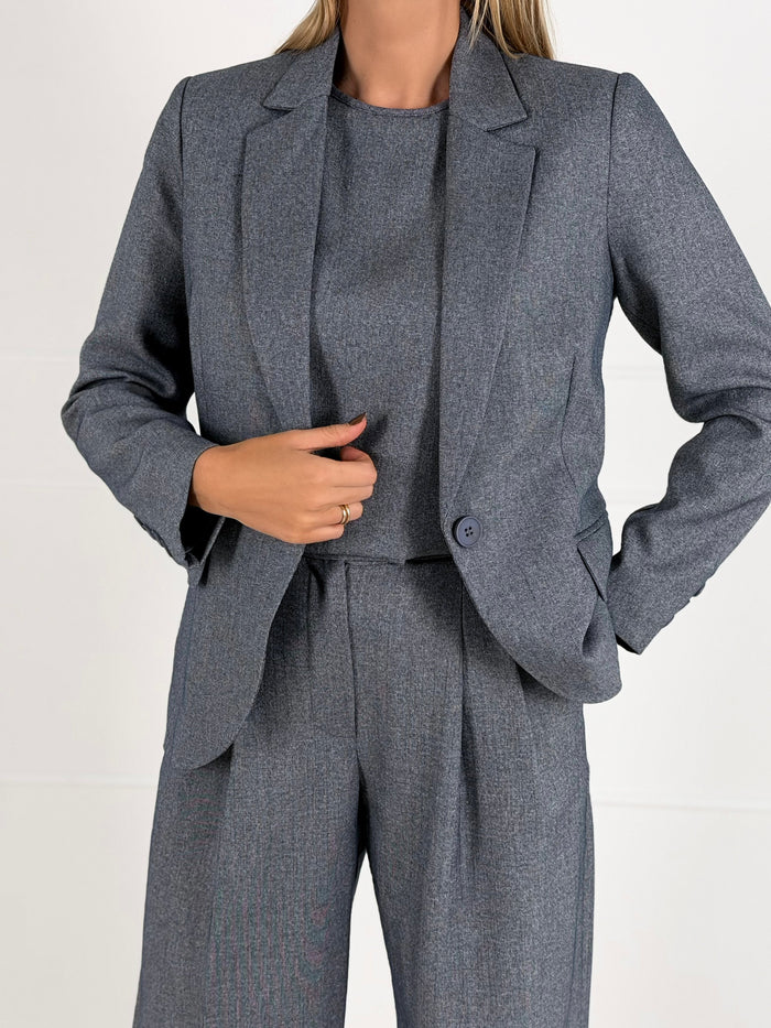 Moteriškas klasikinis švarkas JULIETA Tamsiai mėlyna