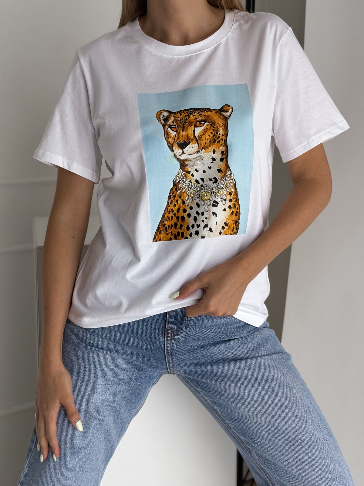 Moteriški marškinėliai CHEETAH Žydra