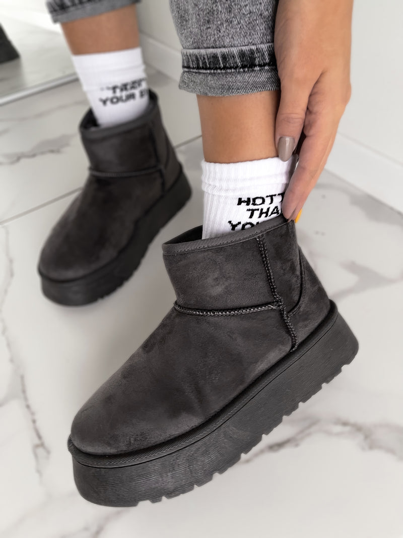 Moteriški UGG stiliaus aulinukai su platforma DYLAN Pilka
