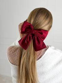 Plaukų segtukas kaspinas SATIN Bordo