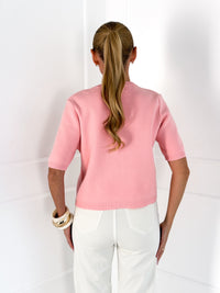 Moteriškas susagstomas megztinis su vilna NAYA Rožinė