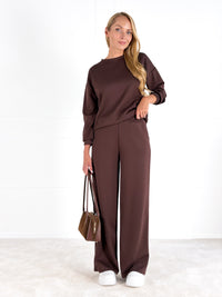 Moteriškas laisvalaikio kostiumėlis ELLIE Tamsiai ruda