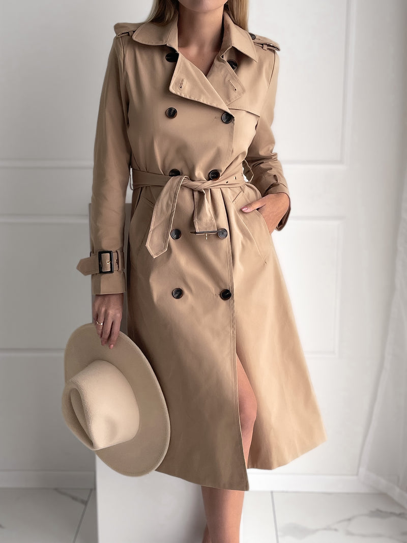Moteriškas ilgas rudeninis paltas su diržu ROXY