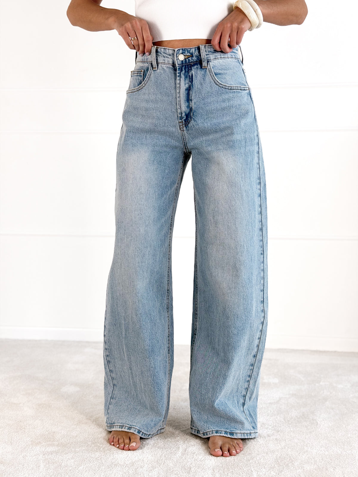 BAGGY BALLON moteriški džinsai EIRA Mėlyna