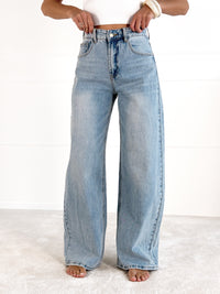 BAGGY BALLON moteriški džinsai EIRA Mėlyna