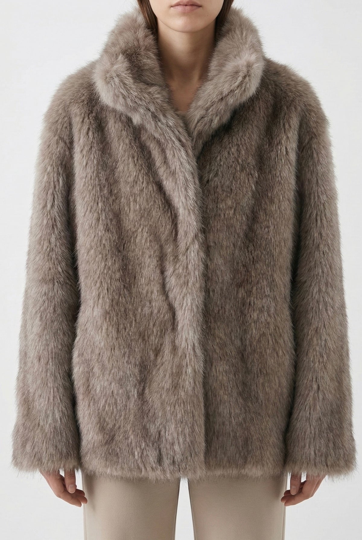 Moteriški trumpi kailiniai RAMMIE Kapučino