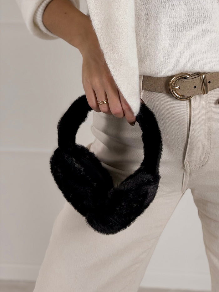 Moteriškos šiltos žieminės ausinės NOX Juoda