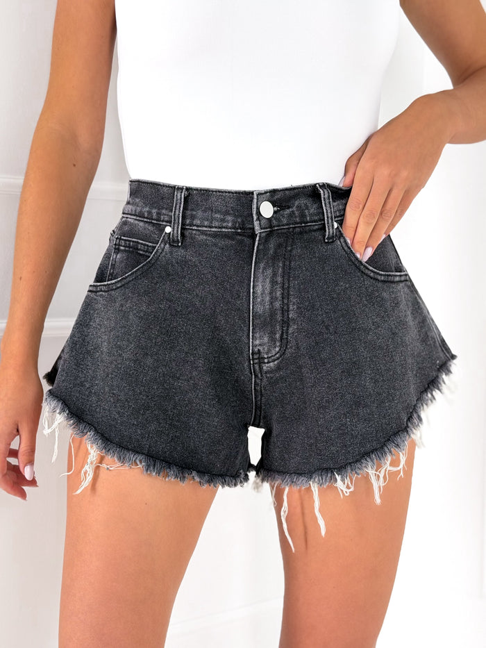 Moteriški džinsiniai šortai MANDIE Juoda