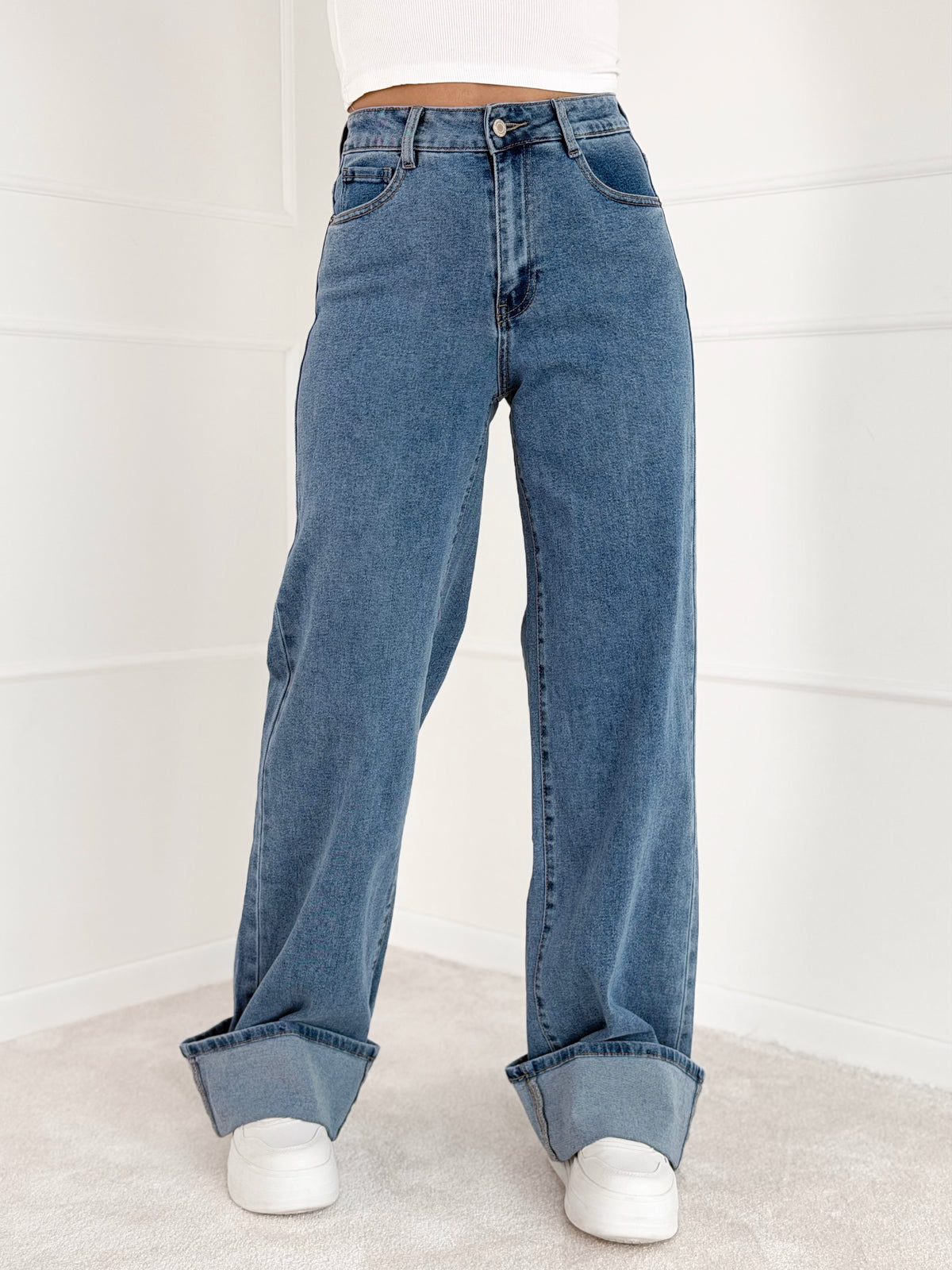 DAD FIT moteriški džinsai JACKY Mėlyna