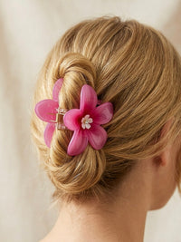 Gėlės formos plaukų segtukas CECILY Rožinė