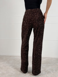 Moteriškos blizgios kelnės GLITTER Ruda