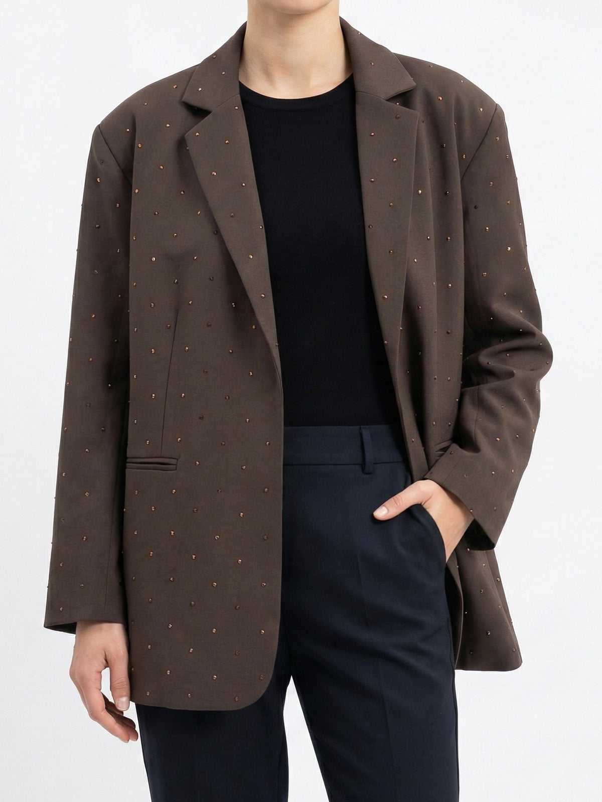 Moteriškas blizgus švarkas FELIX Ruda