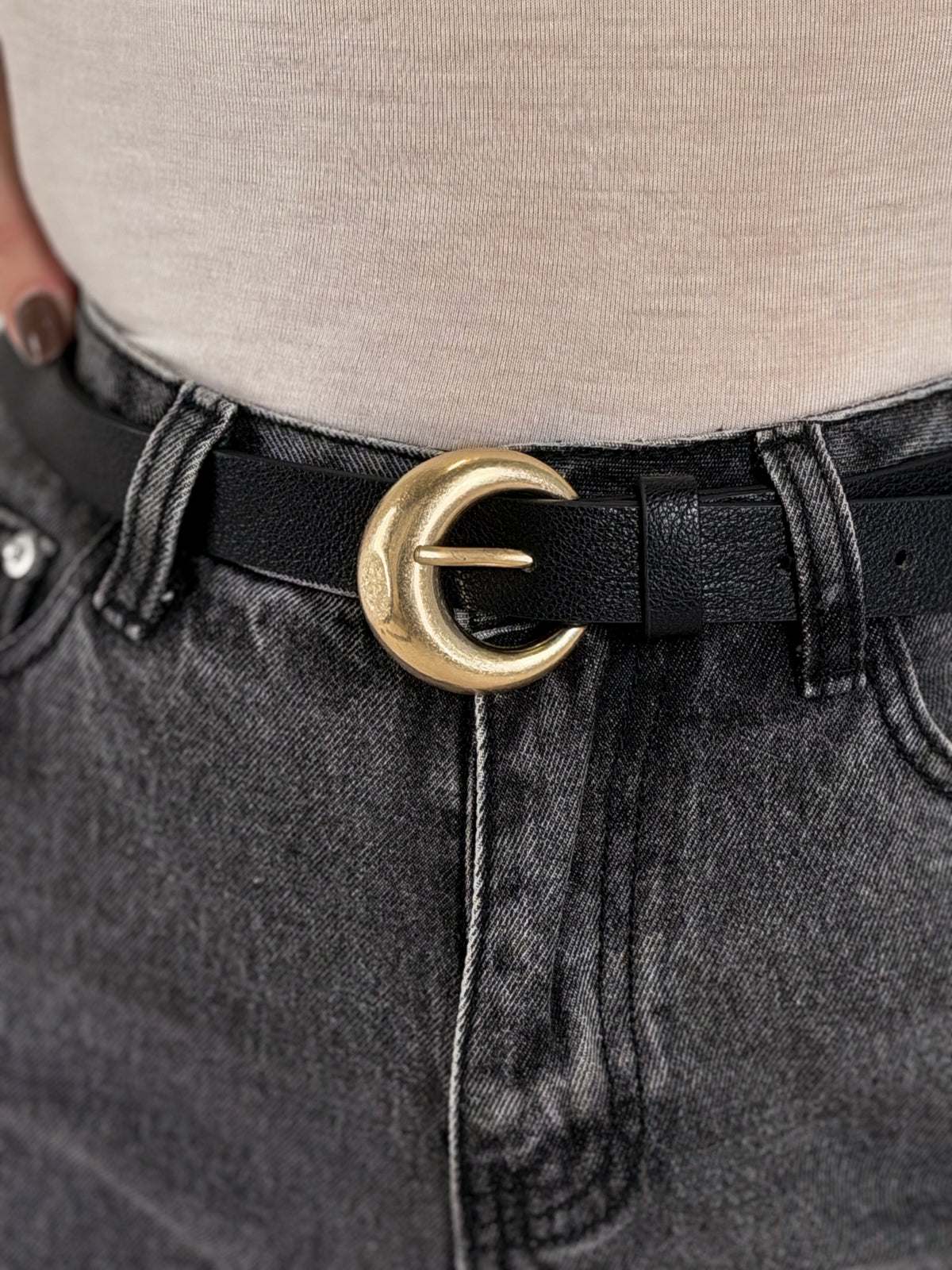 Eko odos moteriškas diržas JACE Juoda/Auksinė