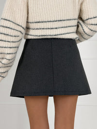 Moteriškas klostuotas sijonas su šortais CAROLA Pilka