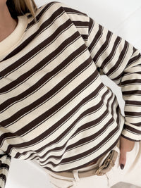 Moteriška medvilninė dryžuota palaidinė OWEN Ruda