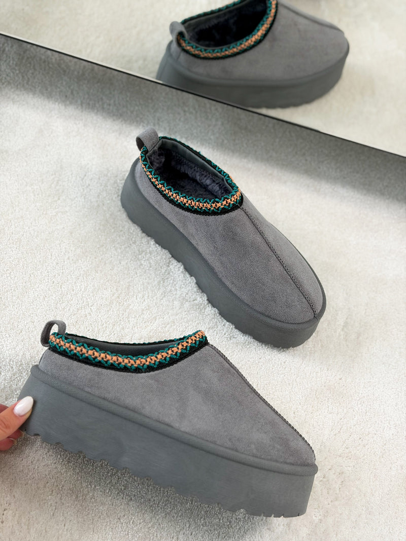 Moteriški UGG stiliaus aulinukai su platforma HOLLIS Pilka