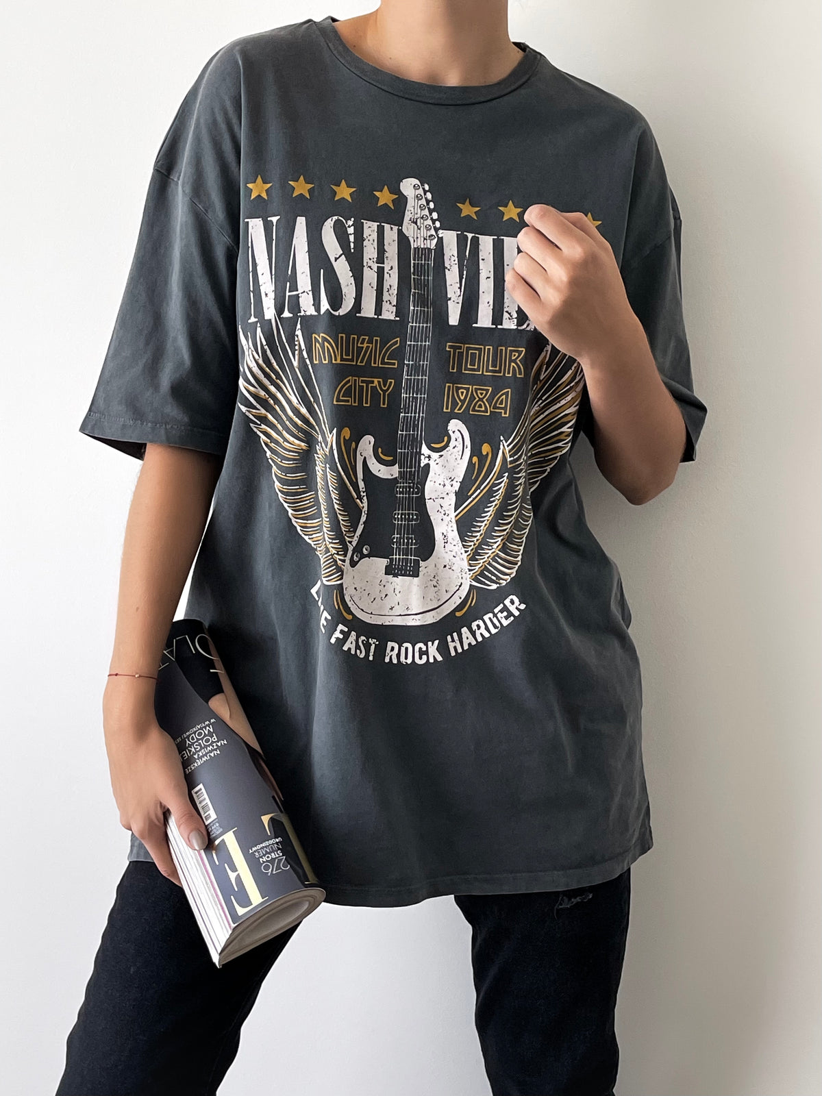 Moteriški turkiški medvilniniai marškinėliai NASHVILLE