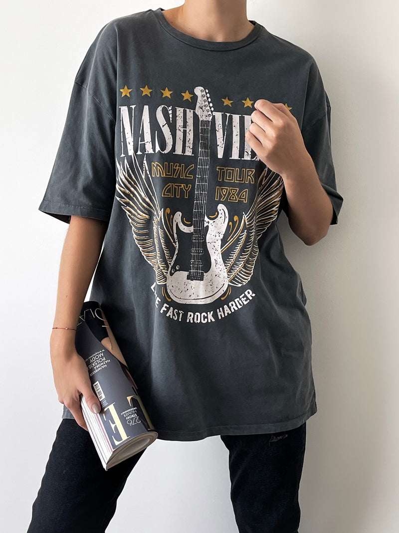 Moteriški turkiški medvilniniai marškinėliai NASHVILLE