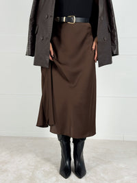 Moteriškas itališkas satino sijonas JENARO Ruda