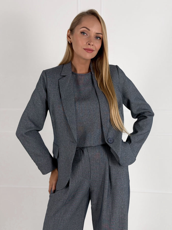 Moteriškas klasikinis švarkas JULIETA Tamsiai mėlyna