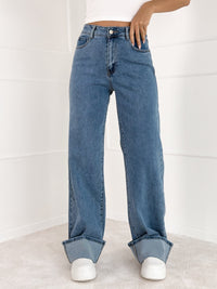 DAD FIT moteriški džinsai JACKY Mėlyna