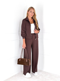Moteriškas laisvalaikio kostiumėlis MARTHA Tamsiai ruda
