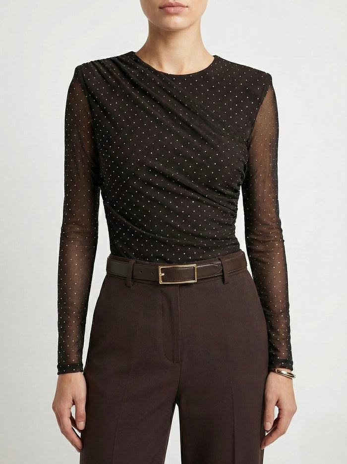 Moteriškas itališkas šventinis bodis GABRIELLA Tamsiai ruda