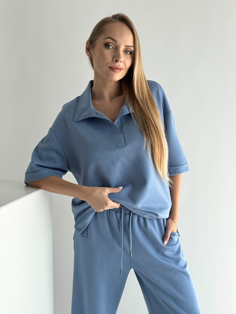 Moteriškas dviejų dalių kostiumėlis CELINE Žydra