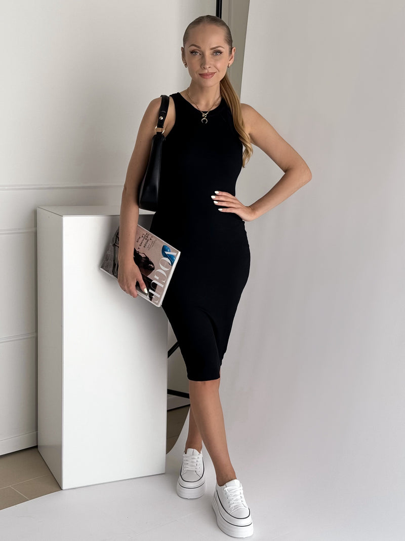 Moteriška medvilninė suknelė GISELLE Juoda