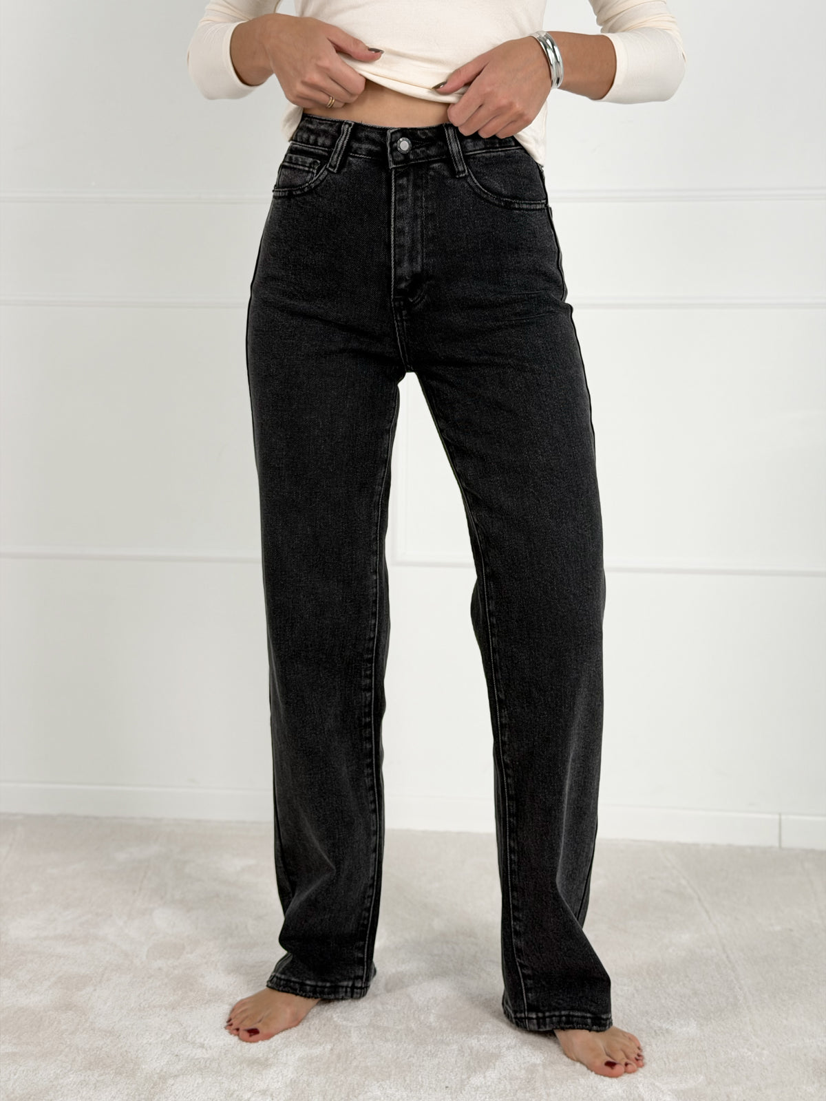 STRAIGHT STRETCH FULL LENGTH modelio moteriški džinsai NOTHA Juoda