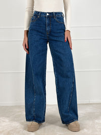 Moteriški platėjantys džinsai VASANTA Tamsiai mėlyna