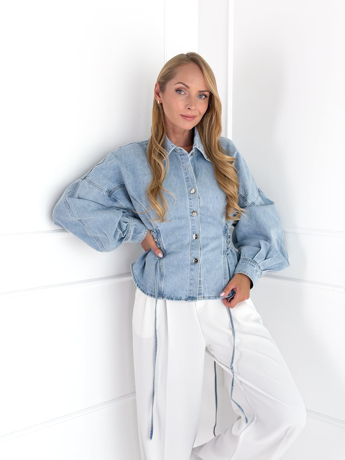 Moteriški džinsiniai marškiniai LISEL Mėlyna