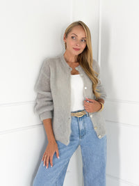 Moteriškas itališkas moheros vilnos megztinis EMELIN Pilka