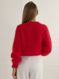 Moteriškas itališkas moheros vilnos megztinis FELICIA Raudona