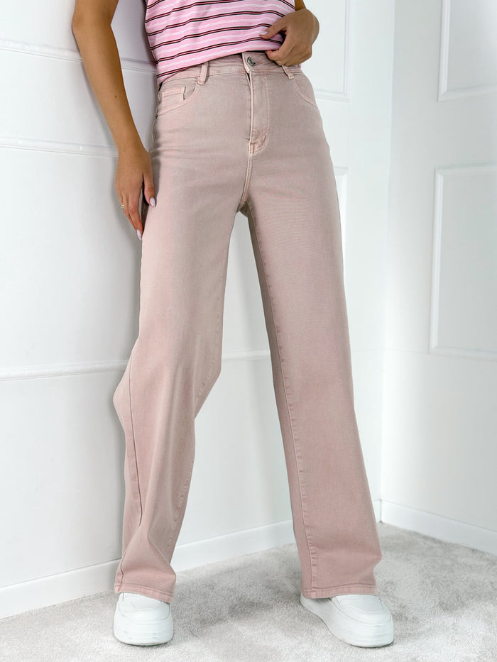 DAD FIT moteriški džinsai SEBASTIAN Rožinė