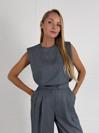 Moteriška puošni palaidinė JULIETA Tamsiai mėlyna