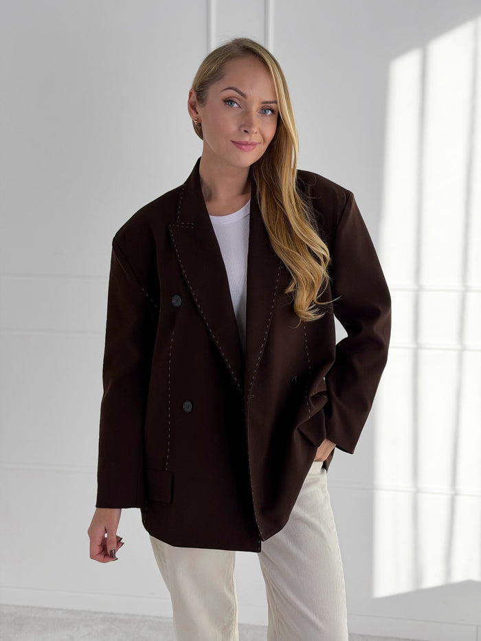 Moteriškas švarkas DANITA Tamsiai ruda