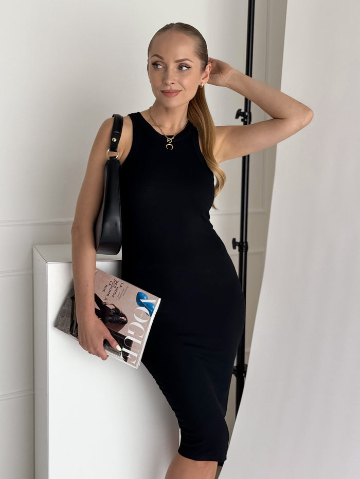 Moteriška medvilninė suknelė GISELLE Juoda
