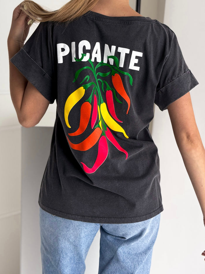 Moteriški medvilniniai marškinėliai PICANTE Pilka