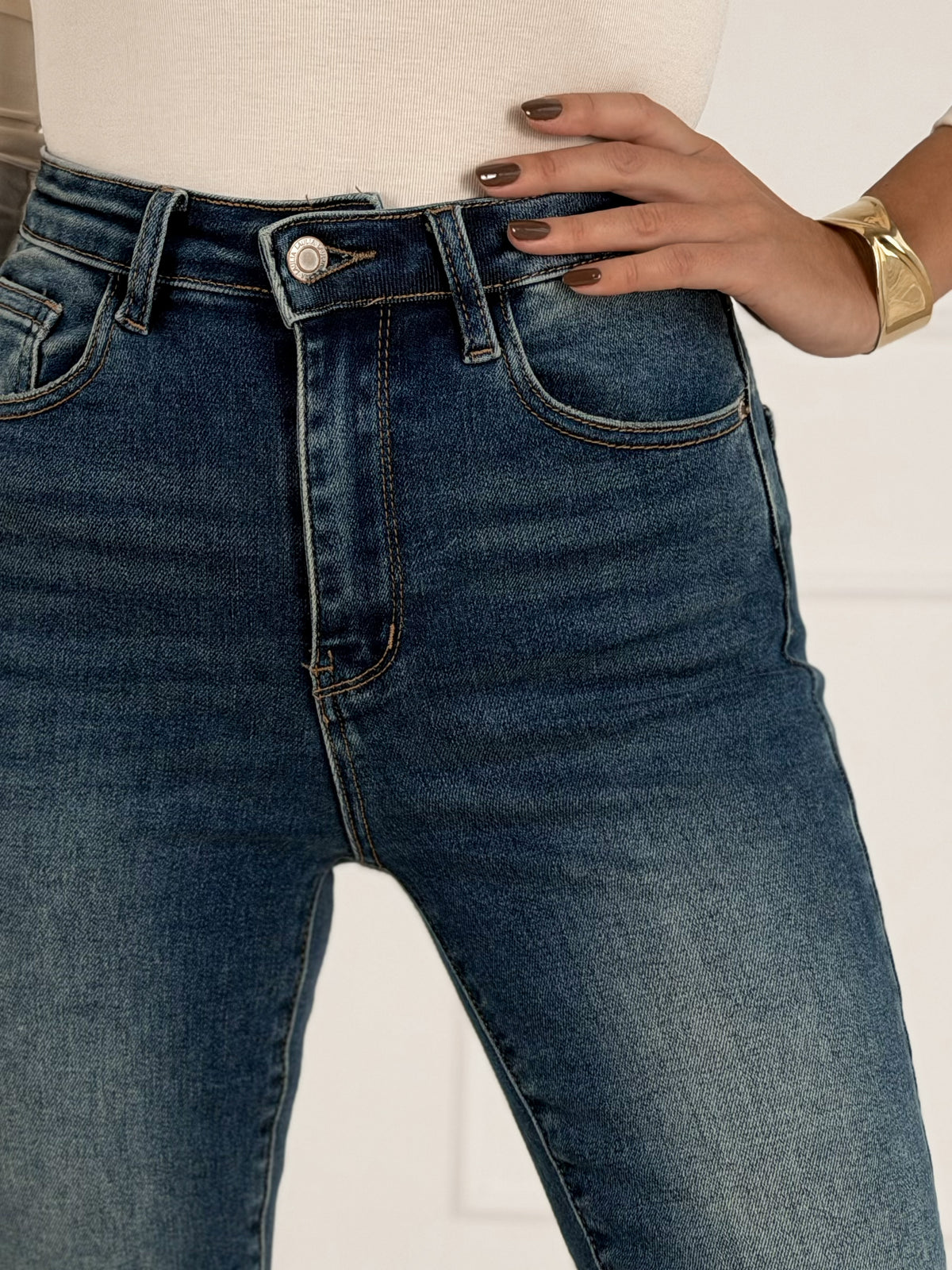 FLARE FIT FULL LENGTH modelio moteriški džinsai LIWEN Mėlyna