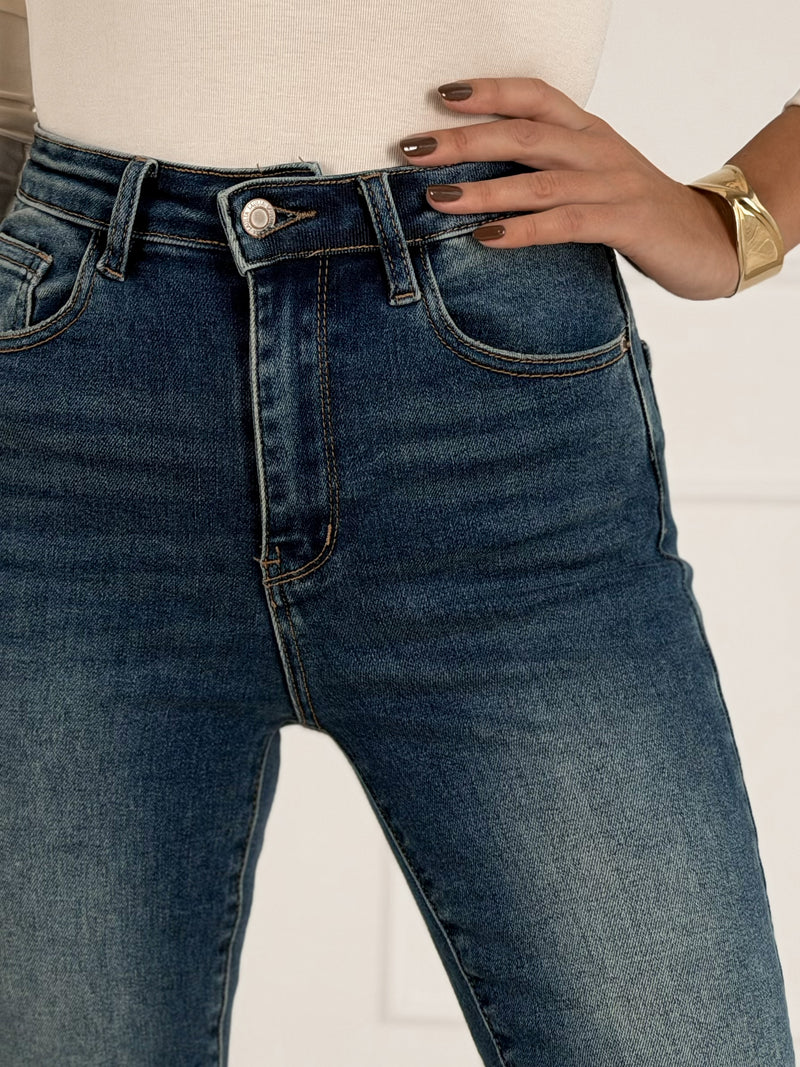 FLARE FIT FULL LENGTH modelio moteriški džinsai LIWEN Mėlyna