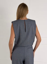 Moteriška puošni palaidinė JULIETA Tamsiai mėlyna