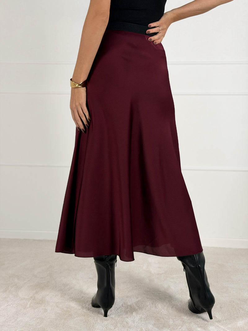 Moteriškas itališkas satino sijonas JENARO Bordo